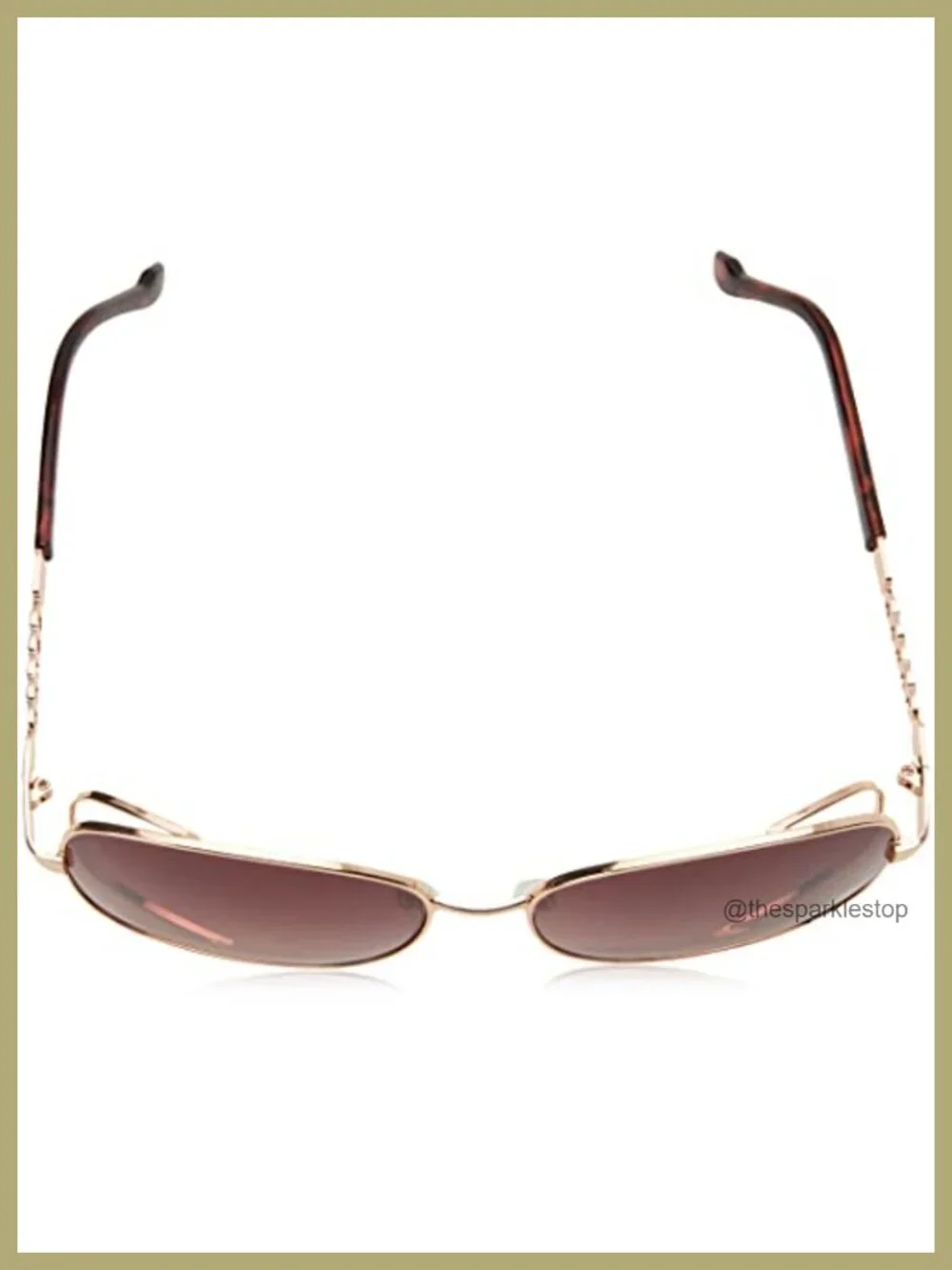 Oversized Metal Square Sunglasses UV400 Protection Women's